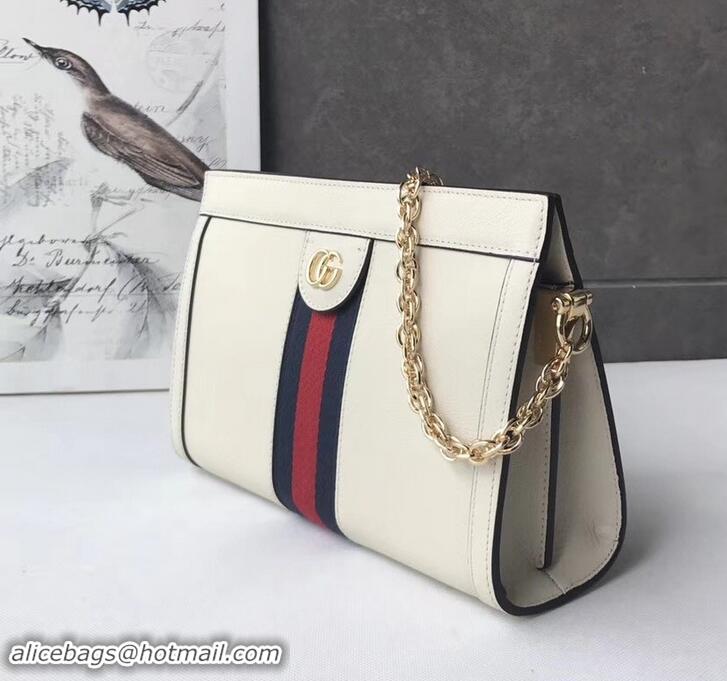 Affordable Price Gucci Structured Shape Web Ophidia Small Shoulder Bag 503877 Leather White 2019 