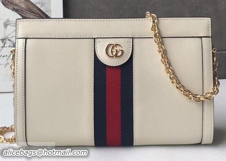 Affordable Price Gucci Structured Shape Web Ophidia Small Shoulder Bag 503877 Leather White 2019 