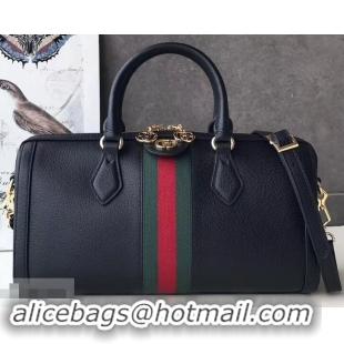 Low Price Gucci Web Ophidia Medium Top Handle Bag 524532 Leather Black 2019