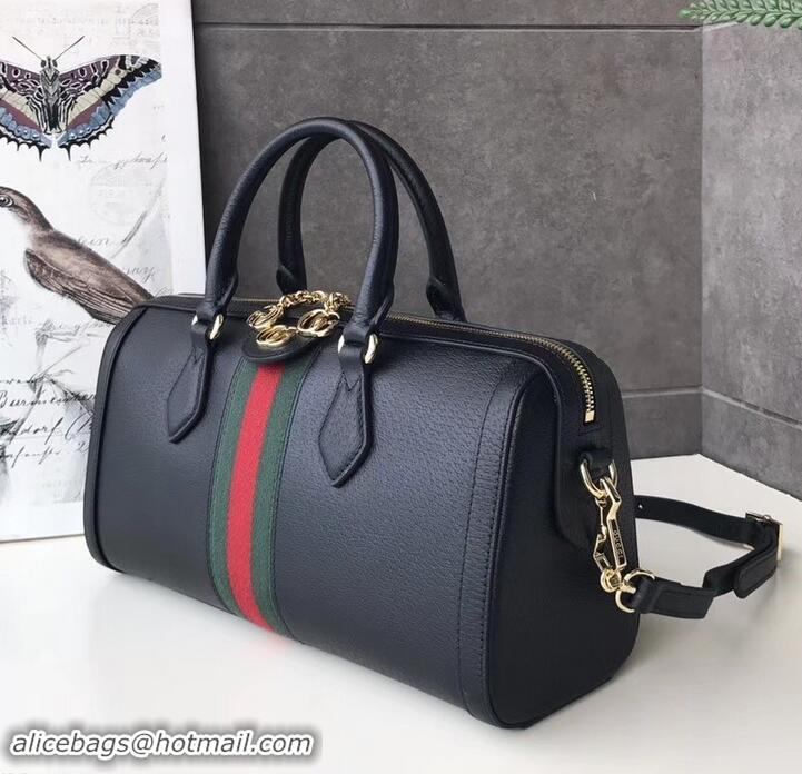 Low Price Gucci Web Ophidia Medium Top Handle Bag 524532 Leather Black 2019