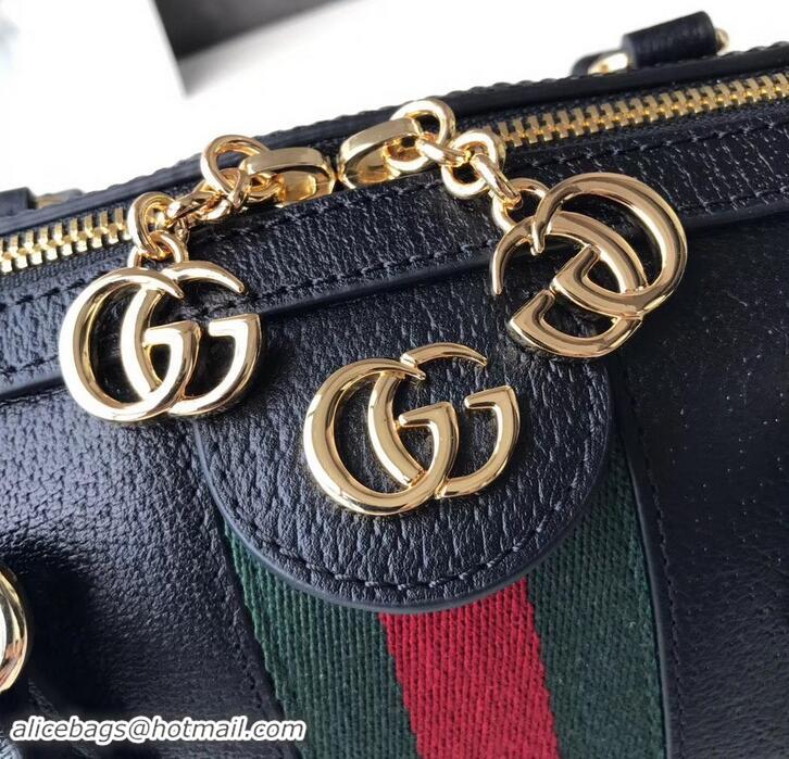 Low Price Gucci Web Ophidia Medium Top Handle Bag 524532 Leather Black 2019