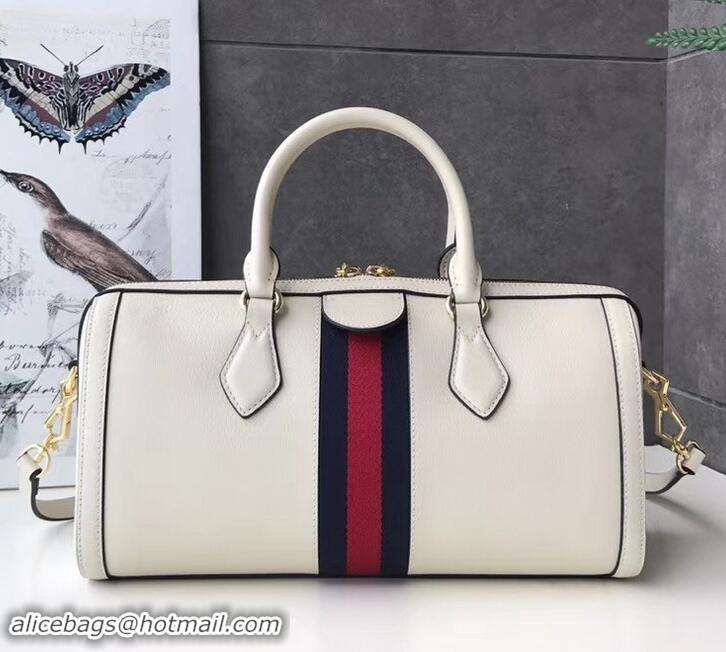 Luxury Hot Gucci Web Ophidia Medium Top Handle Bag 524532 Leather White 2019