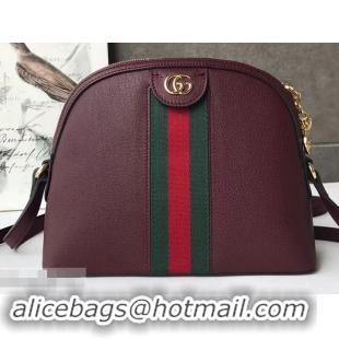 Discount Gucci Web Ophidia Small Shoulder Bag 499621 Leather Burgundy 2019