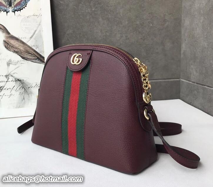 Discount Gucci Web Ophidia Small Shoulder Bag 499621 Leather Burgundy 2019