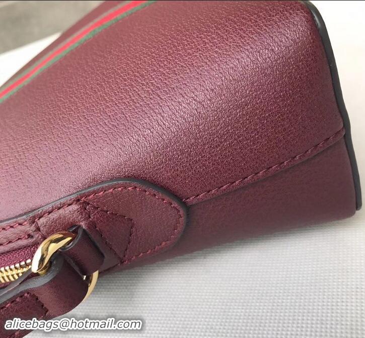 Discount Gucci Web Ophidia Small Shoulder Bag 499621 Leather Burgundy 2019