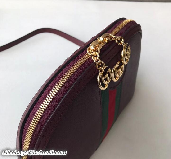 Discount Gucci Web Ophidia Small Shoulder Bag 499621 Leather Burgundy 2019