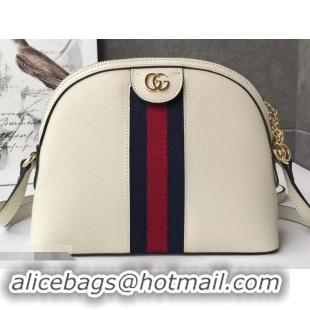 Elegant Gucci Web Ophidia Small Shoulder Bag 499621 Leather White 2019