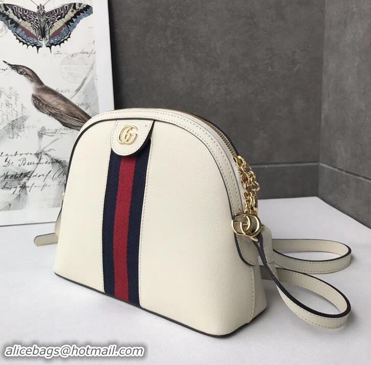 Elegant Gucci Web Ophidia Small Shoulder Bag 499621 Leather White 2019