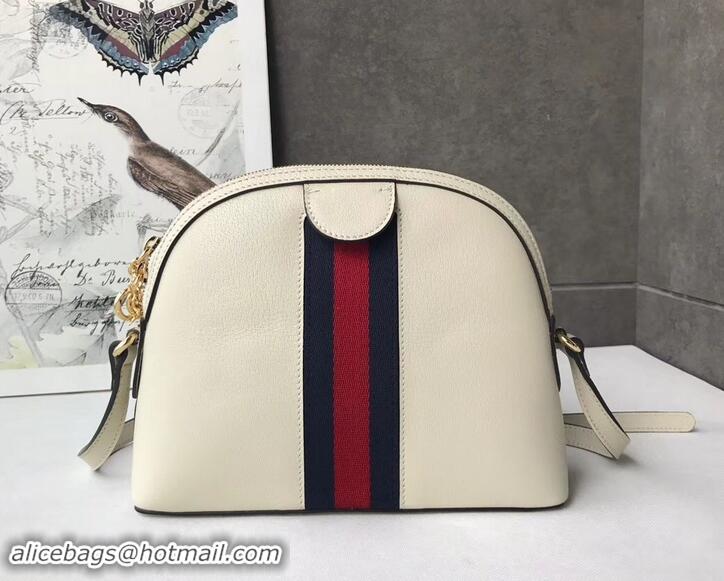 Elegant Gucci Web Ophidia Small Shoulder Bag 499621 Leather White 2019