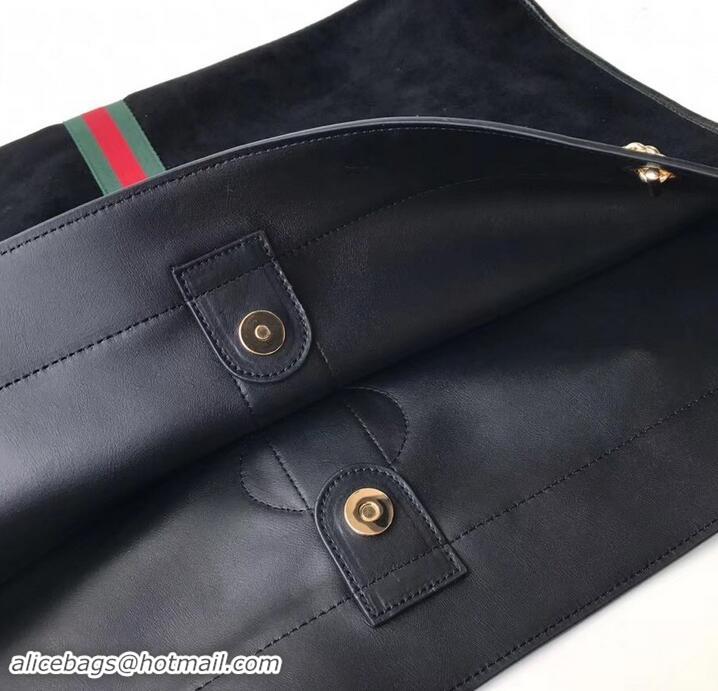 Hot Style Gucci Vintage Web Rajah Maxi Tote Bag 537218 Suede Black 2019