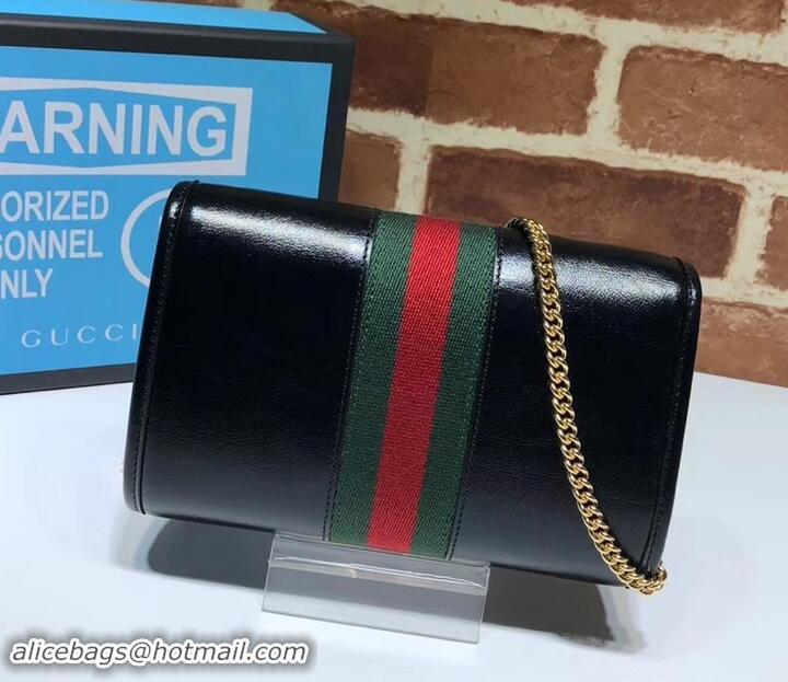 Fashion Luxury Gucci Vintage Web Rajah Chain Mini Bag 573797 Leather Black 2019