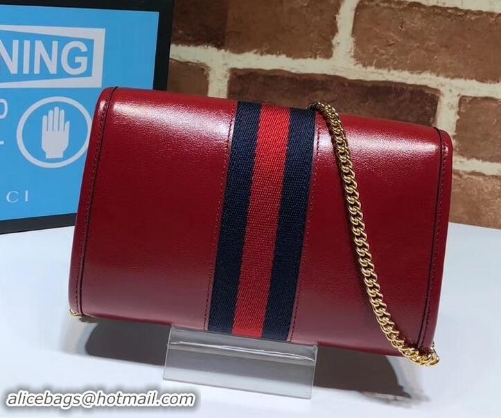 Fashion Gucci Vintage Web Rajah Chain Mini Bag 573797 Leather Red 2019