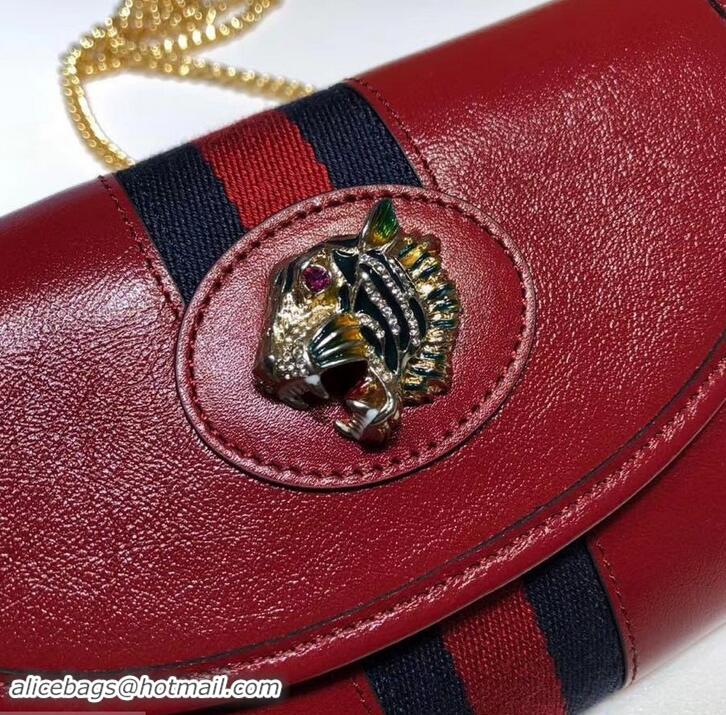 Fashion Gucci Vintage Web Rajah Chain Mini Bag 573797 Leather Red 2019