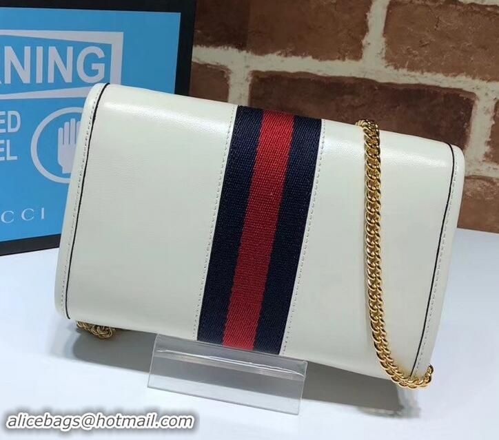 Best Quality Gucci Vintage Web Rajah Chain Mini Bag 573797 Leather White 2019