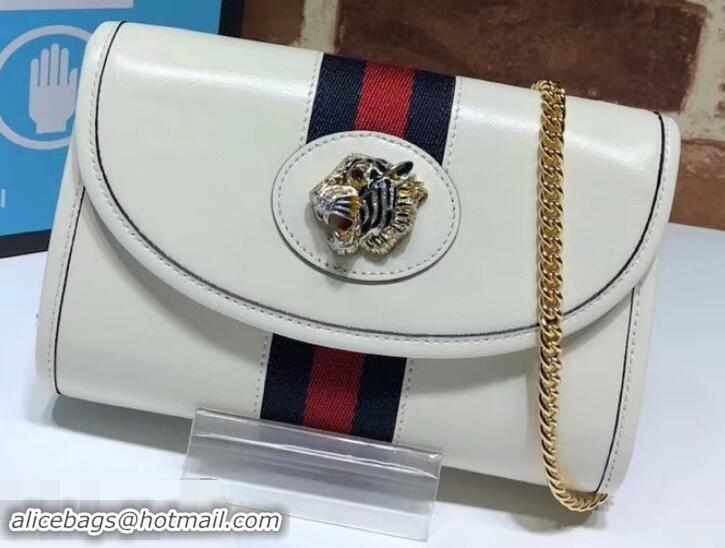 Best Quality Gucci Vintage Web Rajah Chain Mini Bag 573797 Leather White 2019