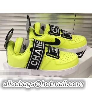 Perfect Chanel x Nike Vintage Logo Sneakers G96418 Fluo Yellow 2019