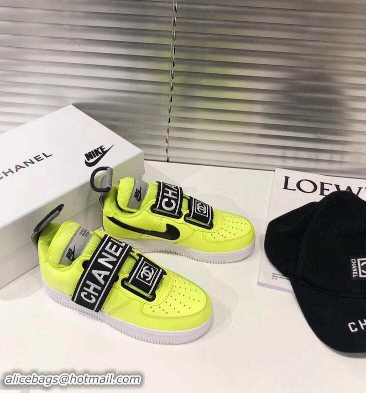 Perfect Chanel x Nike Vintage Logo Sneakers G96418 Fluo Yellow 2019