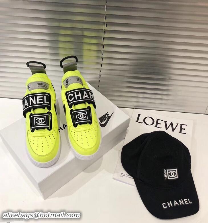 Perfect Chanel x Nike Vintage Logo Sneakers G96418 Fluo Yellow 2019