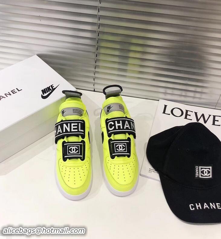 Perfect Chanel x Nike Vintage Logo Sneakers G96418 Fluo Yellow 2019