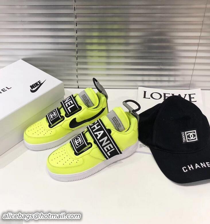 Perfect Chanel x Nike Vintage Logo Sneakers G96418 Fluo Yellow 2019