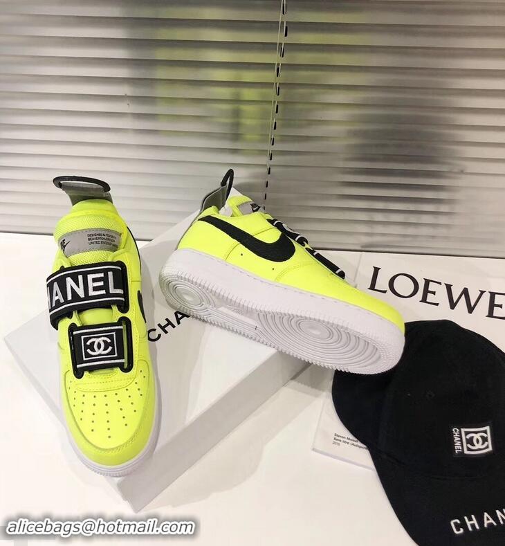 Perfect Chanel x Nike Vintage Logo Sneakers G96418 Fluo Yellow 2019