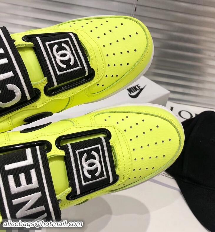 Perfect Chanel x Nike Vintage Logo Sneakers G96418 Fluo Yellow 2019