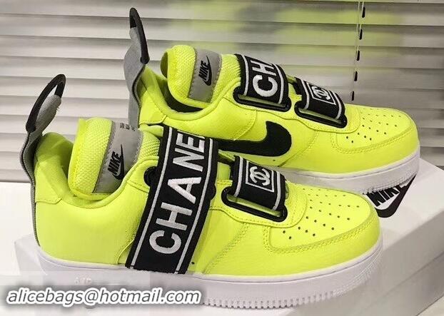 Perfect Chanel x Nike Vintage Logo Sneakers G96418 Fluo Yellow 2019