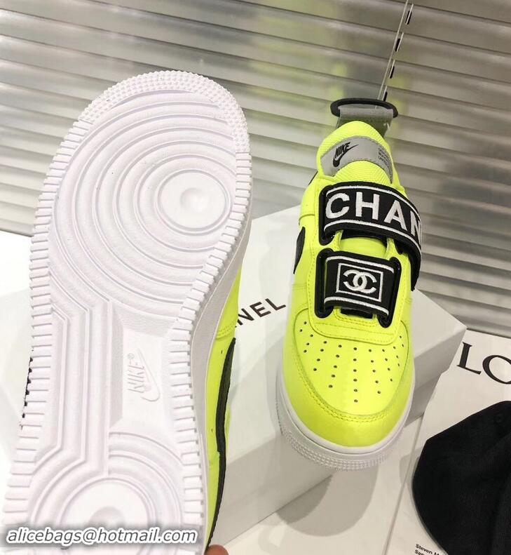 Perfect Chanel x Nike Vintage Logo Sneakers G96418 Fluo Yellow 2019