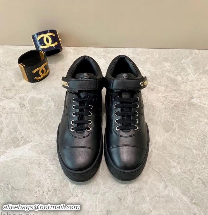 Low Price Chanel Lambskin Sneakers G34967 Black 2019