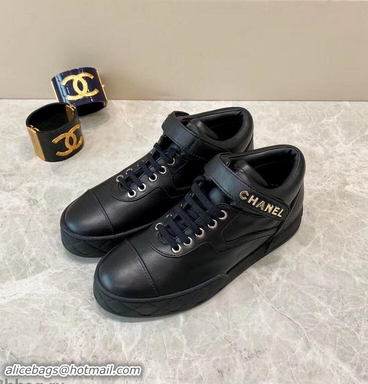 Low Price Chanel Lambskin Sneakers G34967 Black 2019