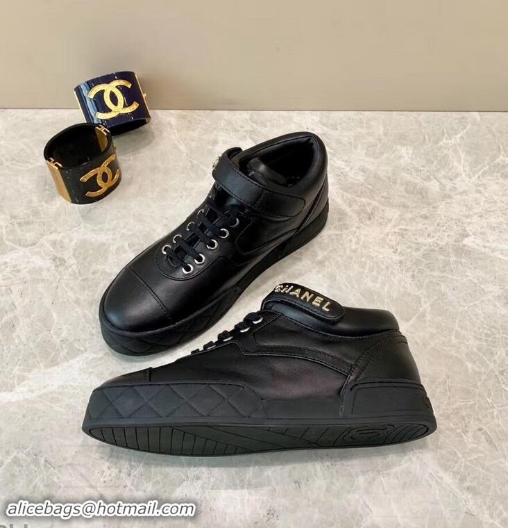 Low Price Chanel Lambskin Sneakers G34967 Black 2019