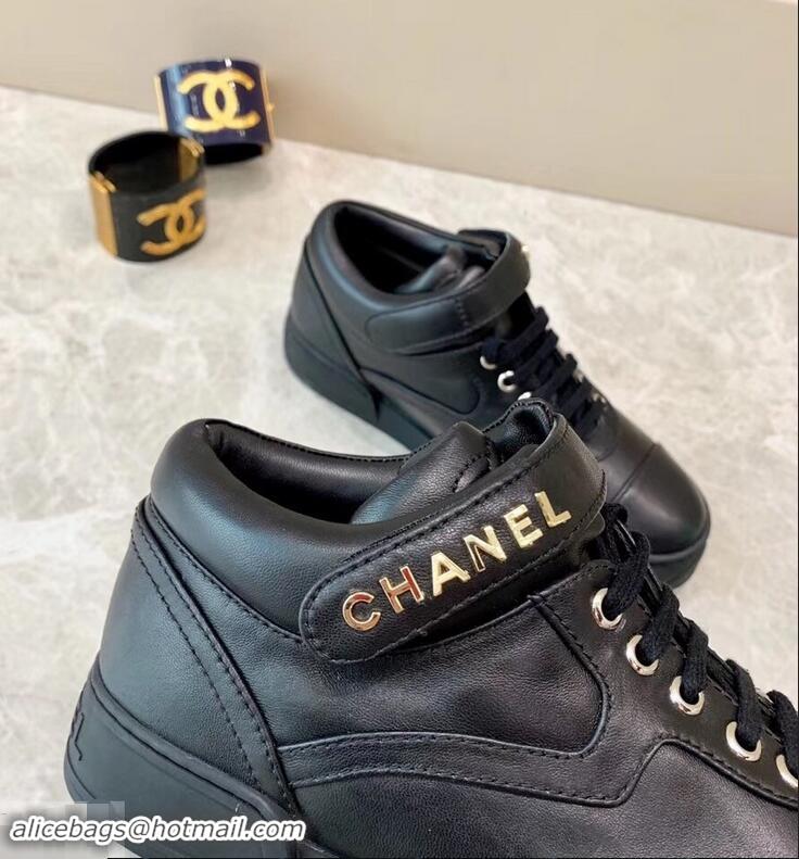 Low Price Chanel Lambskin Sneakers G34967 Black 2019