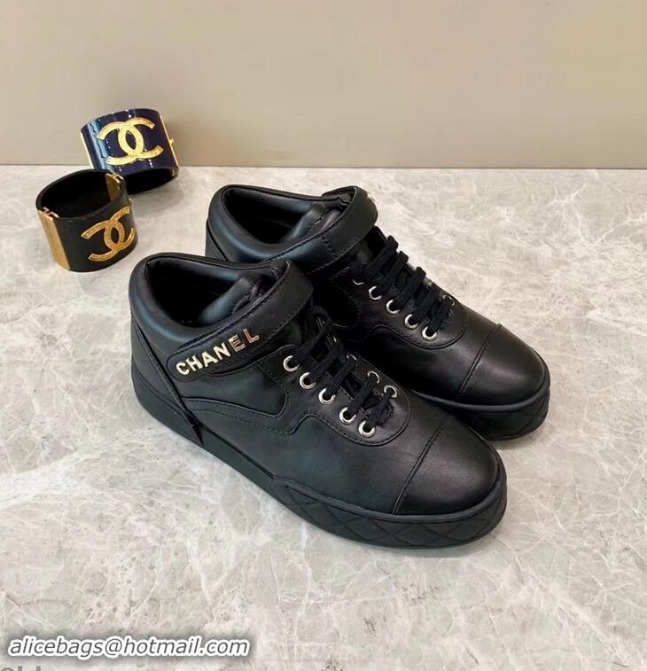 Low Price Chanel Lambskin Sneakers G34967 Black 2019