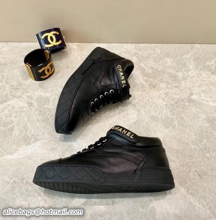 Low Price Chanel Lambskin Sneakers G34967 Black 2019