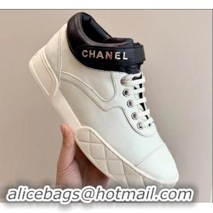 New Style Chanel Lambskin Sneakers G34967 Ivory White 2019