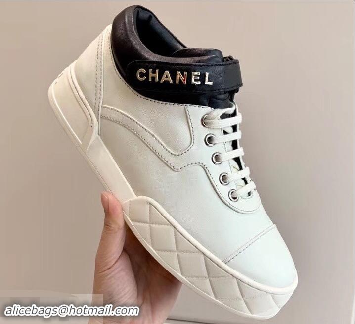 New Style Chanel Lambskin Sneakers G34967 Ivory White 2019