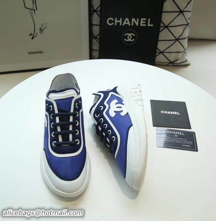 Free Shipping Chanel Mesh and Lycra Sneakers G34763 Blue 2019