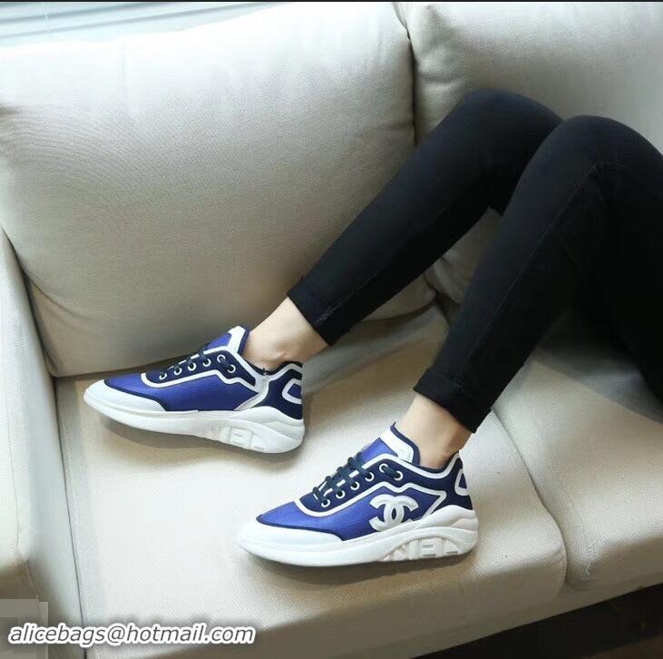 Free Shipping Chanel Mesh and Lycra Sneakers G34763 Blue 2019