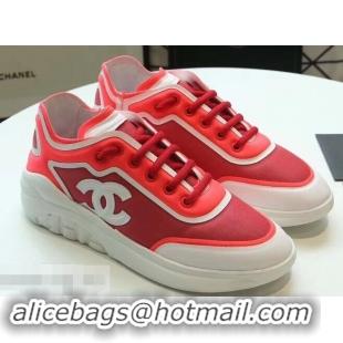 Most Popular Chanel Mesh and Lycra Sneakers G34763 Red 2019