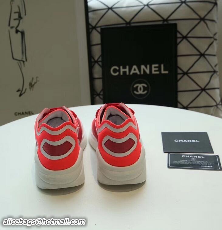 Most Popular Chanel Mesh and Lycra Sneakers G34763 Red 2019