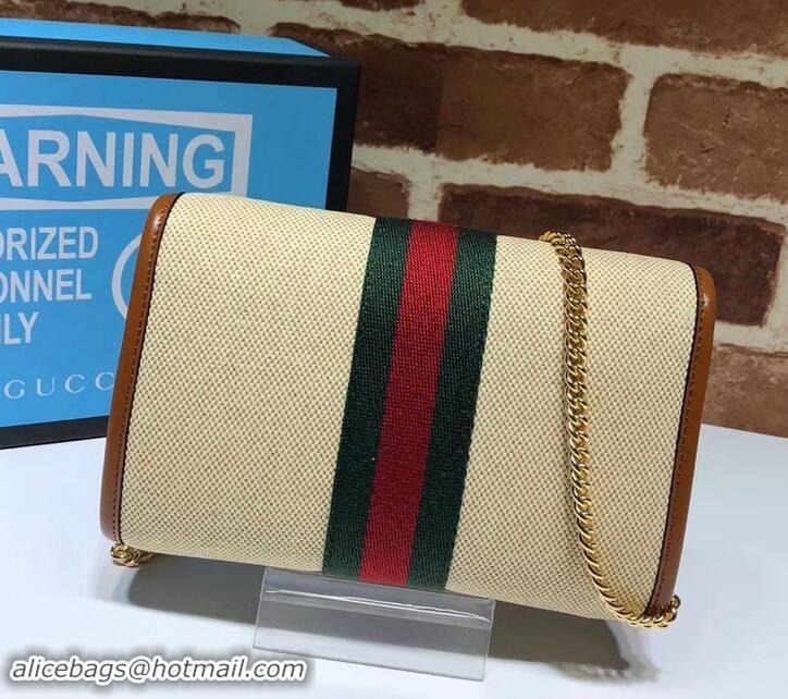 Low Price Gucci Vintage Web Rajah Chain Mini Bag 573797 Canvas Beige 2019 