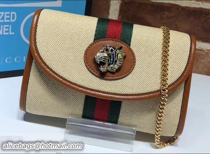 Low Price Gucci Vintage Web Rajah Chain Mini Bag 573797 Canvas Beige 2019 