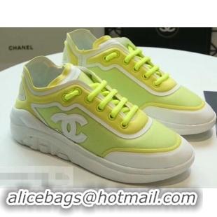 Shop Promotion Chanel Mesh and Lycra Sneakers G34763 Fluo Green 2019