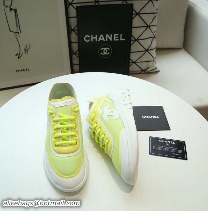 Shop Promotion Chanel Mesh and Lycra Sneakers G34763 Fluo Green 2019