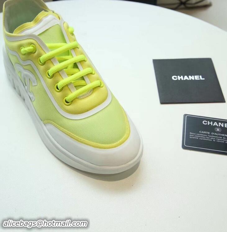 Shop Promotion Chanel Mesh and Lycra Sneakers G34763 Fluo Green 2019