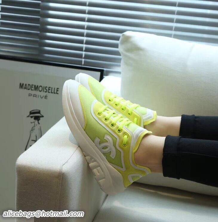 Shop Promotion Chanel Mesh and Lycra Sneakers G34763 Fluo Green 2019