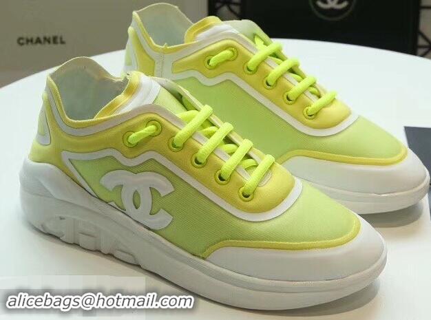 Shop Promotion Chanel Mesh and Lycra Sneakers G34763 Fluo Green 2019