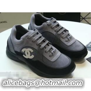 Promotional Chanel Suede Calfskin Sneakers G34360 Gray 2019