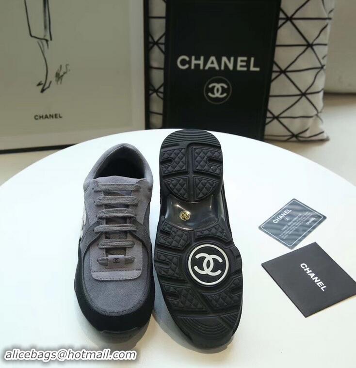 Promotional Chanel Suede Calfskin Sneakers G34360 Gray 2019