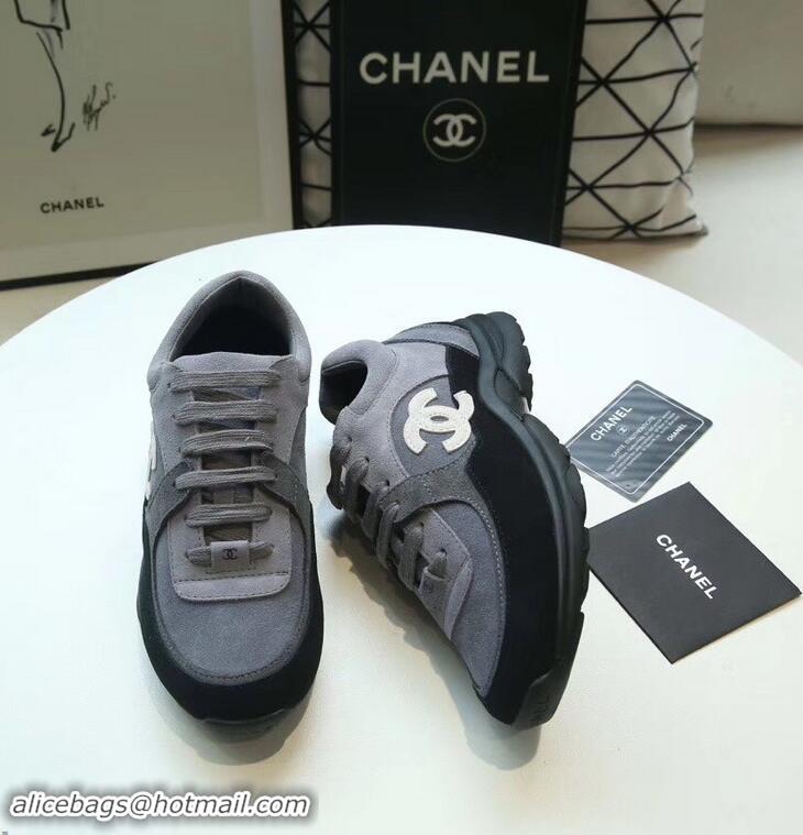 Promotional Chanel Suede Calfskin Sneakers G34360 Gray 2019